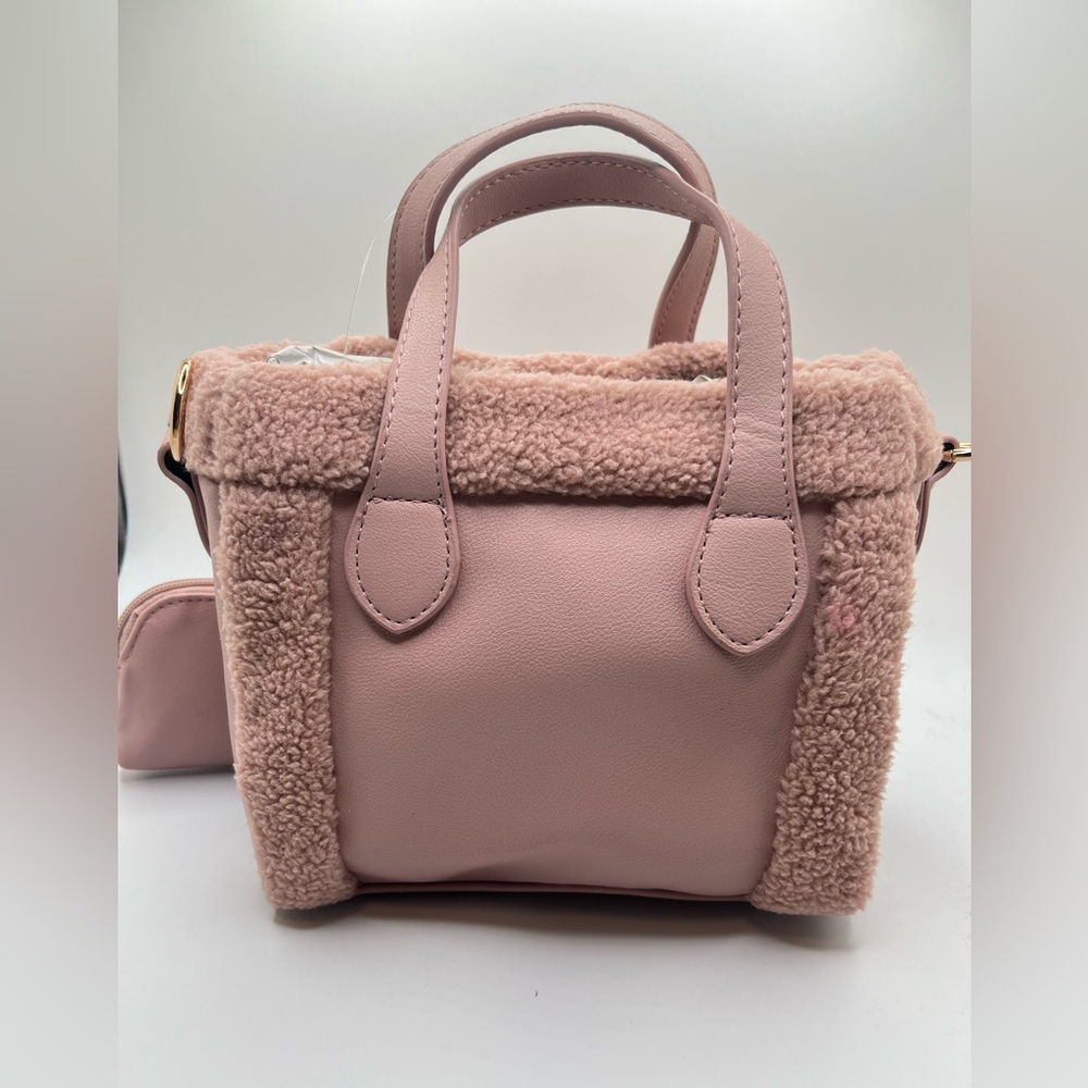 Juicy Couture Women’s Dusty Blush Sherpa  Silver Lining Mini Tote Crossbody OS - Picture 5 of 13